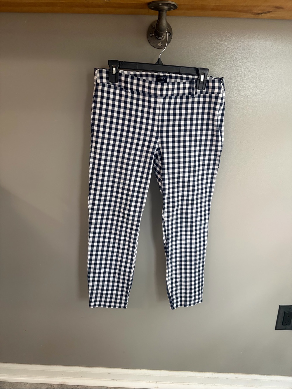 Navy & White Gingham Pants